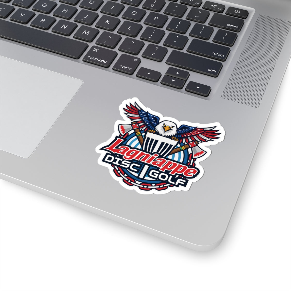 Lagniappe Disc Golf Kiss-Cut Sticker — Patriotic Eagle Disc Golf Logo