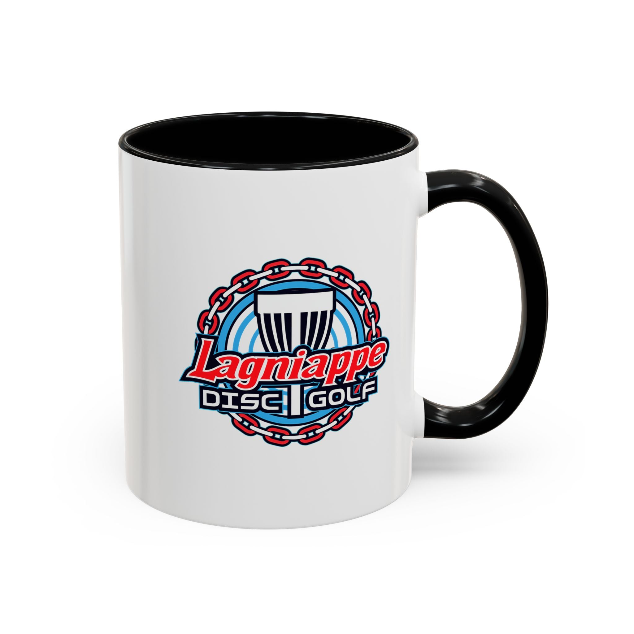 Lagniappe Disc Golf Accent Coffee Mug – Disc Golf Logo 11/15oz