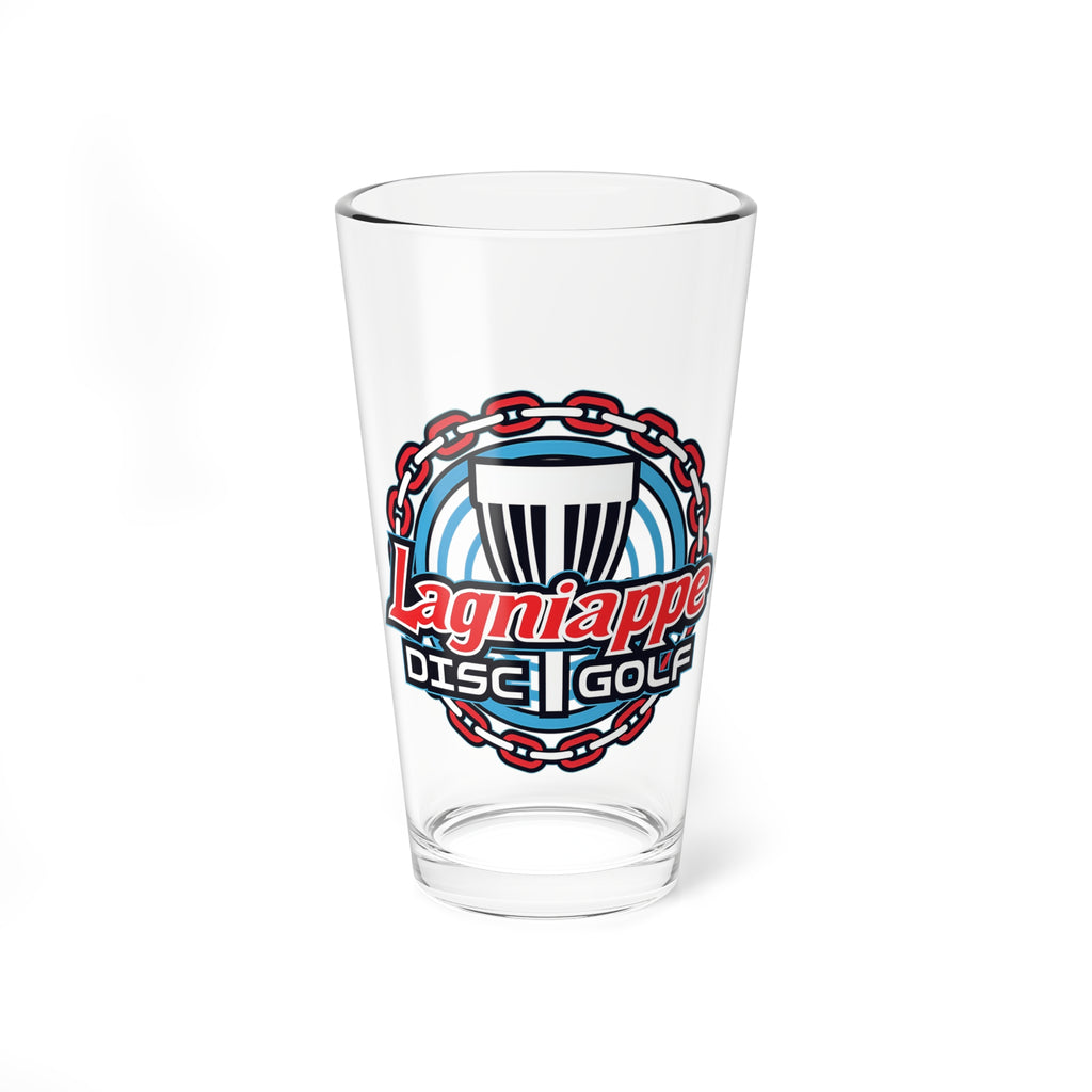 Disc Golf Mixing Glass — Lagniappe Disc Golf 16oz Pint Glass