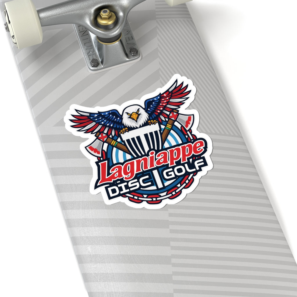 Lagniappe Disc Golf Kiss-Cut Sticker — Patriotic Eagle Disc Golf Logo