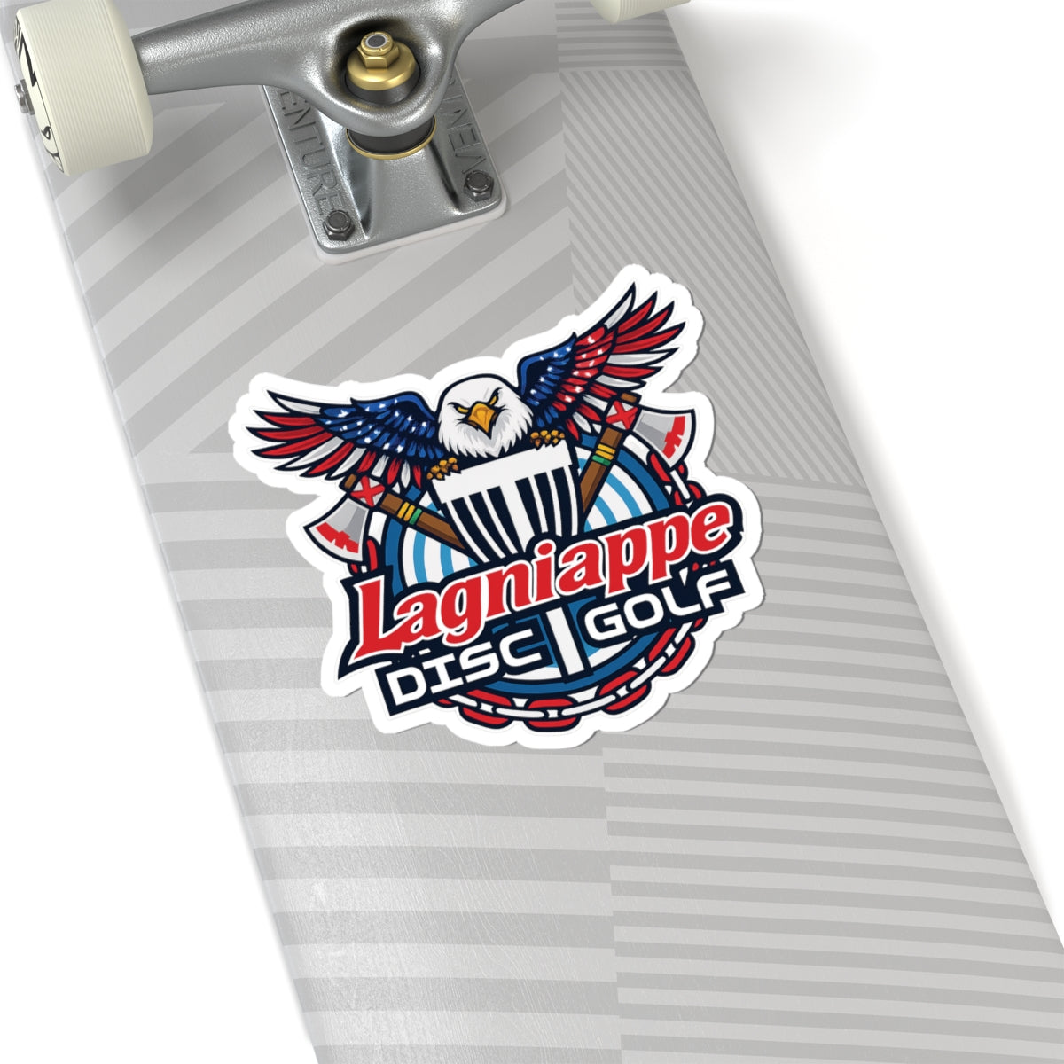Lagniappe Disc Golf Kiss-Cut Sticker — Patriotic Eagle Disc Golf Logo
