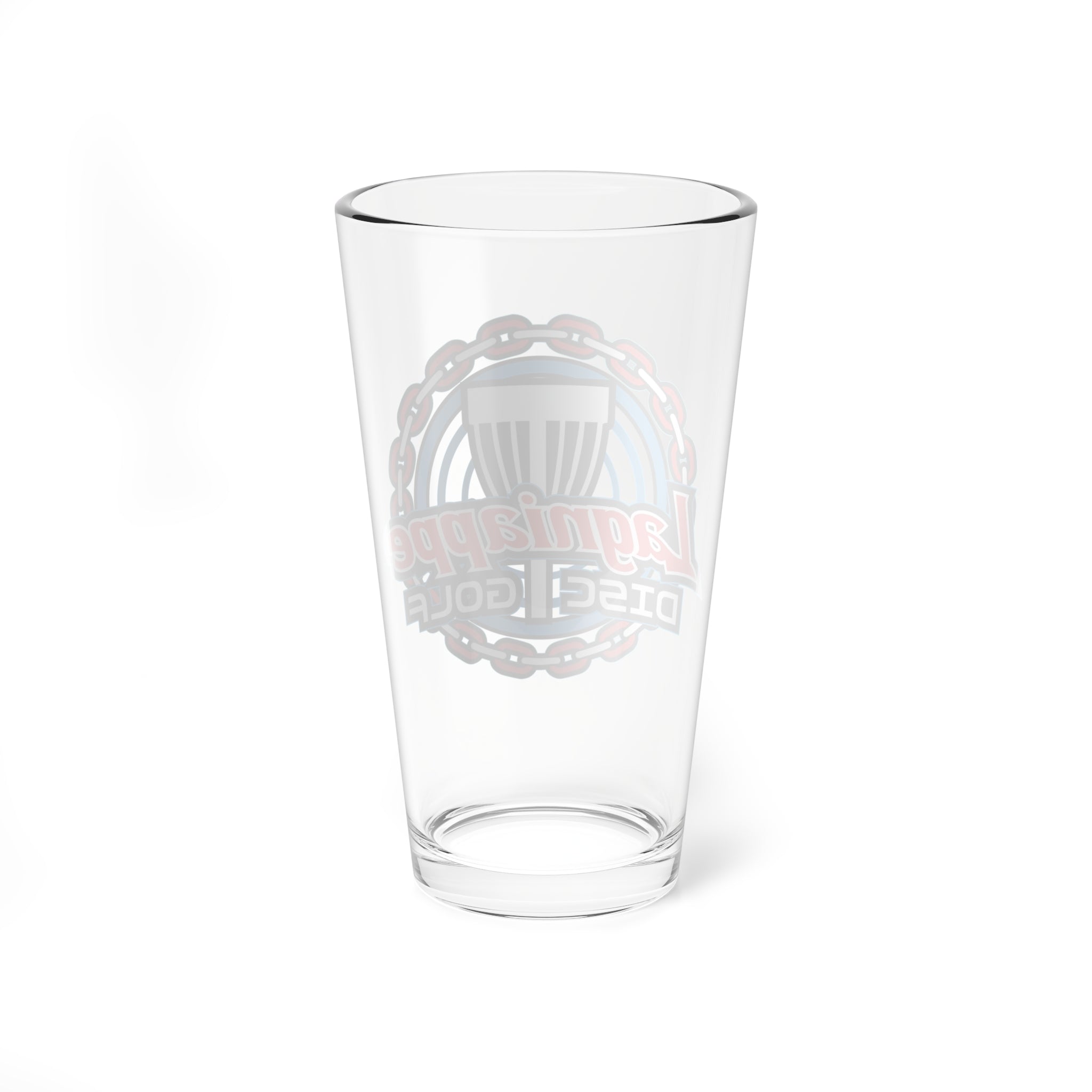 Disc Golf Mixing Glass — Lagniappe Disc Golf 16oz Pint Glass