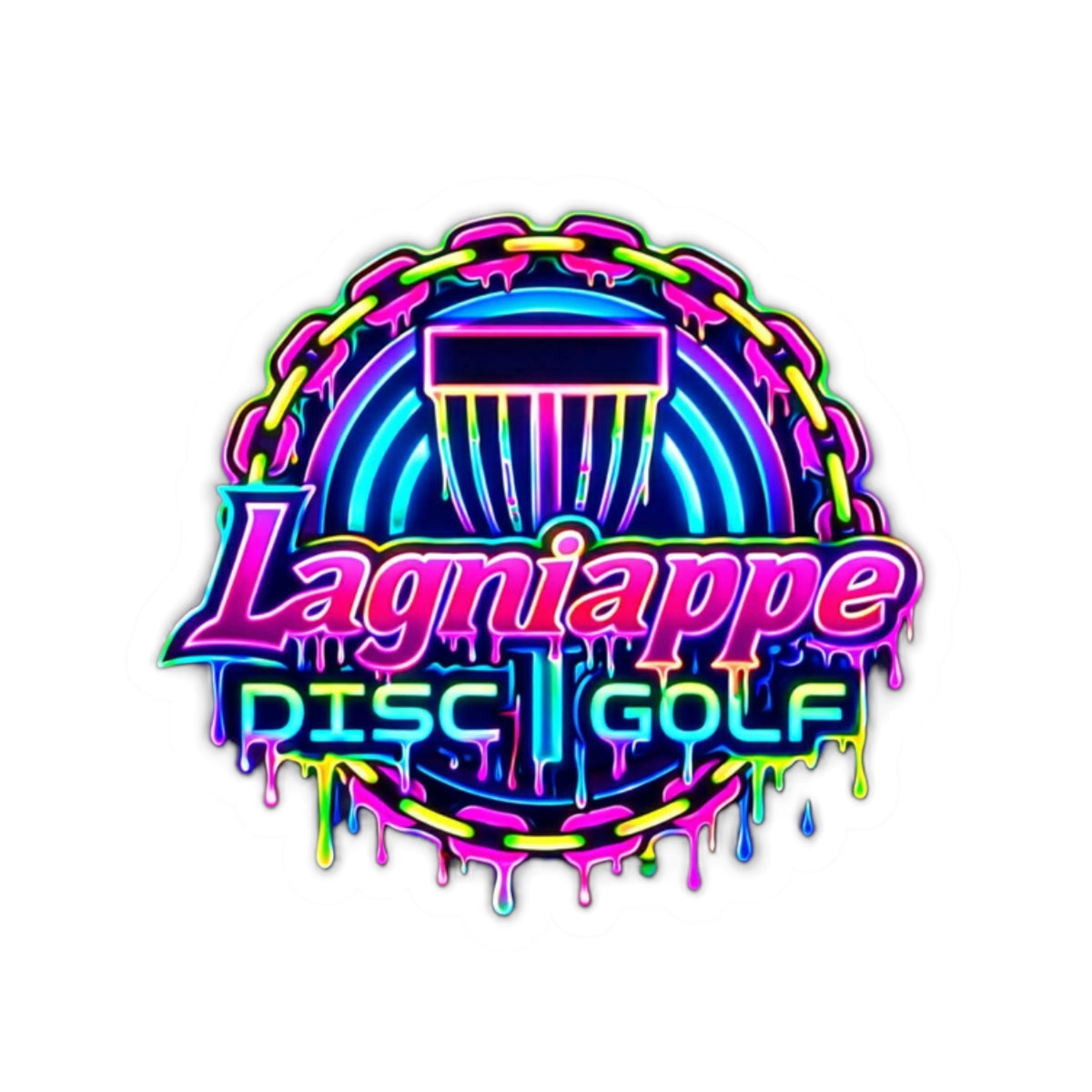 Lagniappe Disc Golf Neon Sticker