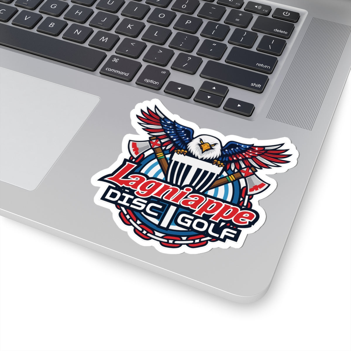 Lagniappe Disc Golf Kiss-Cut Sticker — Patriotic Eagle Disc Golf Logo