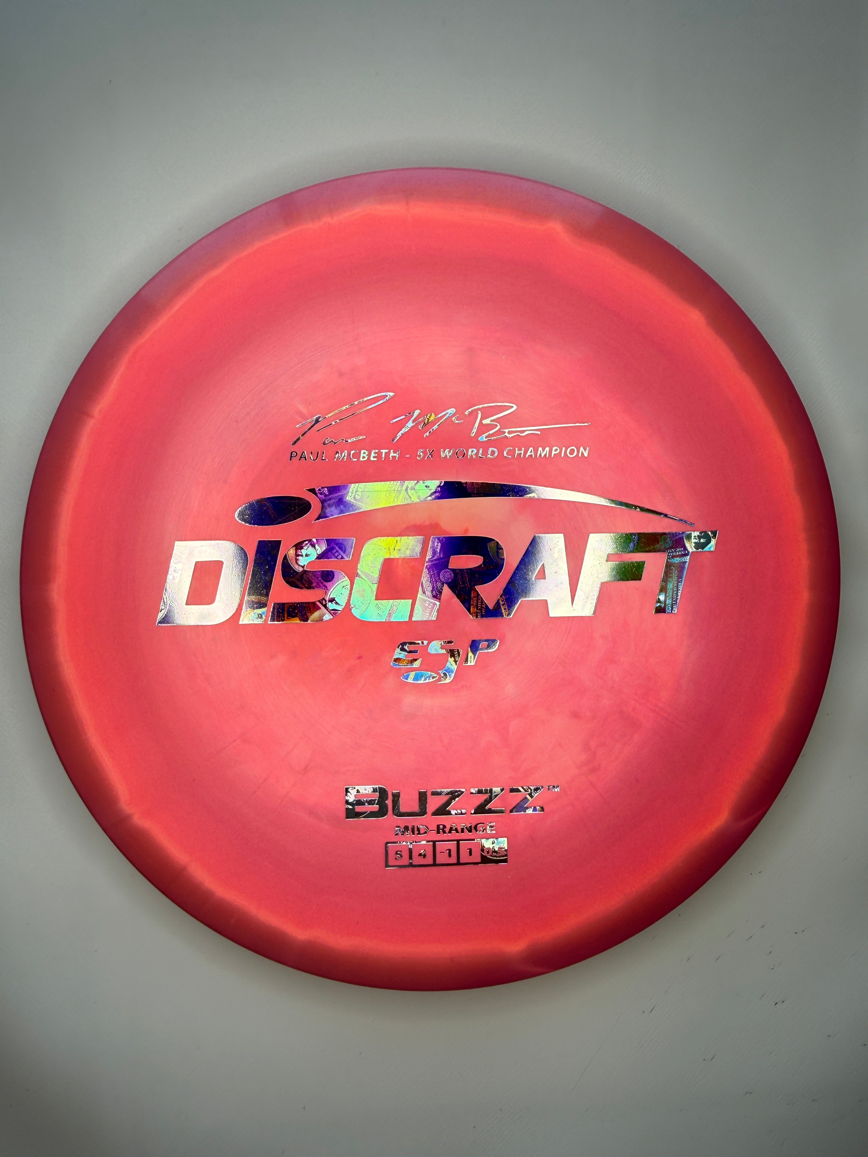 Discraft ESP Buzzz RED Swirl Silver Rainbow Dollar Bill Foil 5x Paul McBeth 177+g