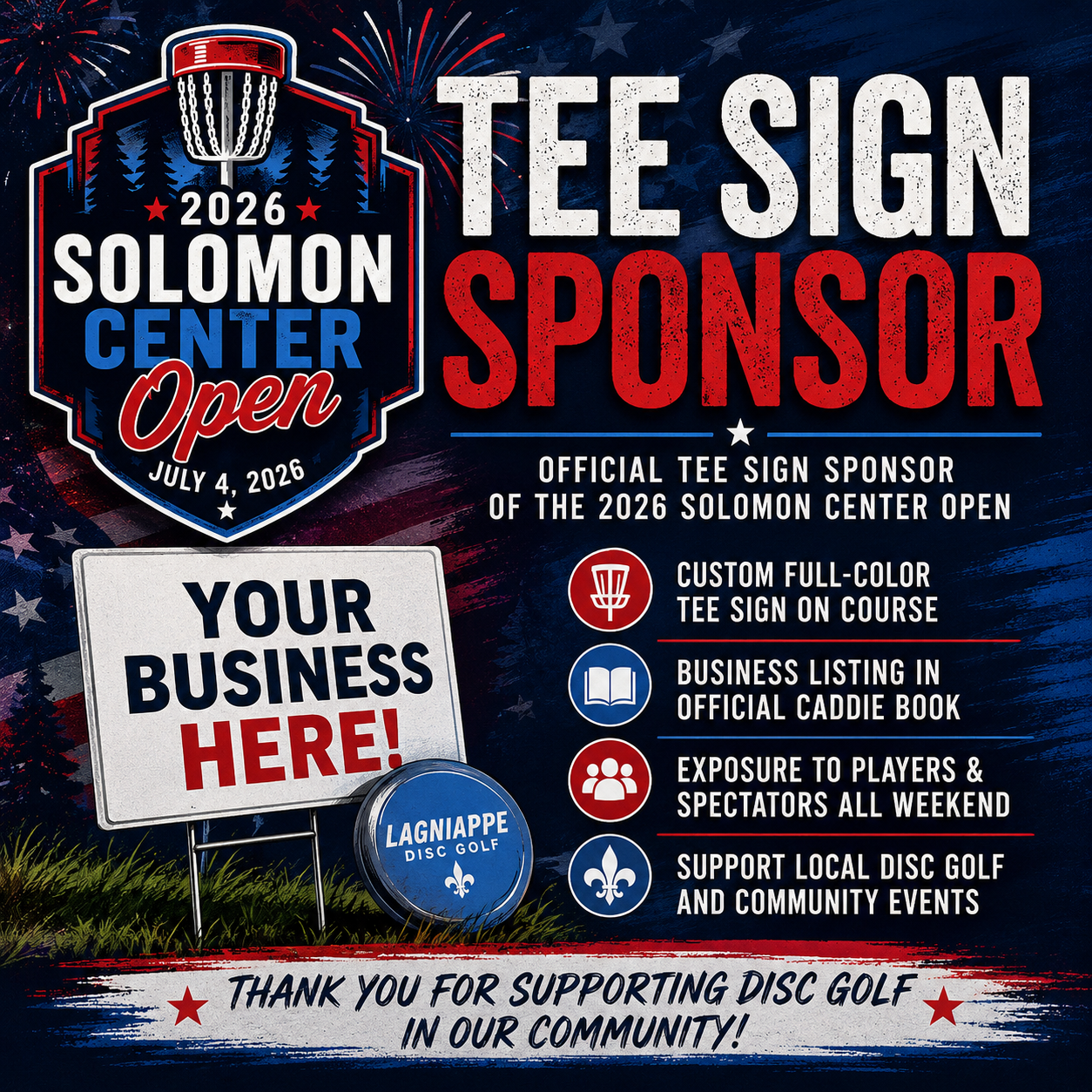 2026 Solomon Center Open - Tee Sign Sponsor